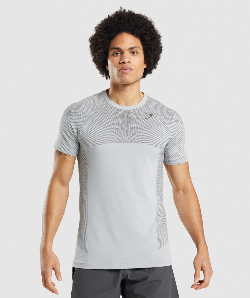 Gymshark Apex シームレス T シャツ ライト グレー オニキス グレー