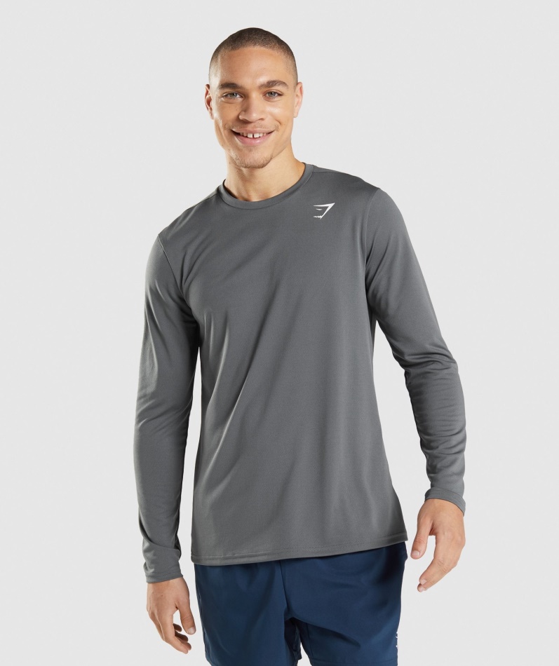 Gymshark 入荷 長袖Tシャツ チャコール