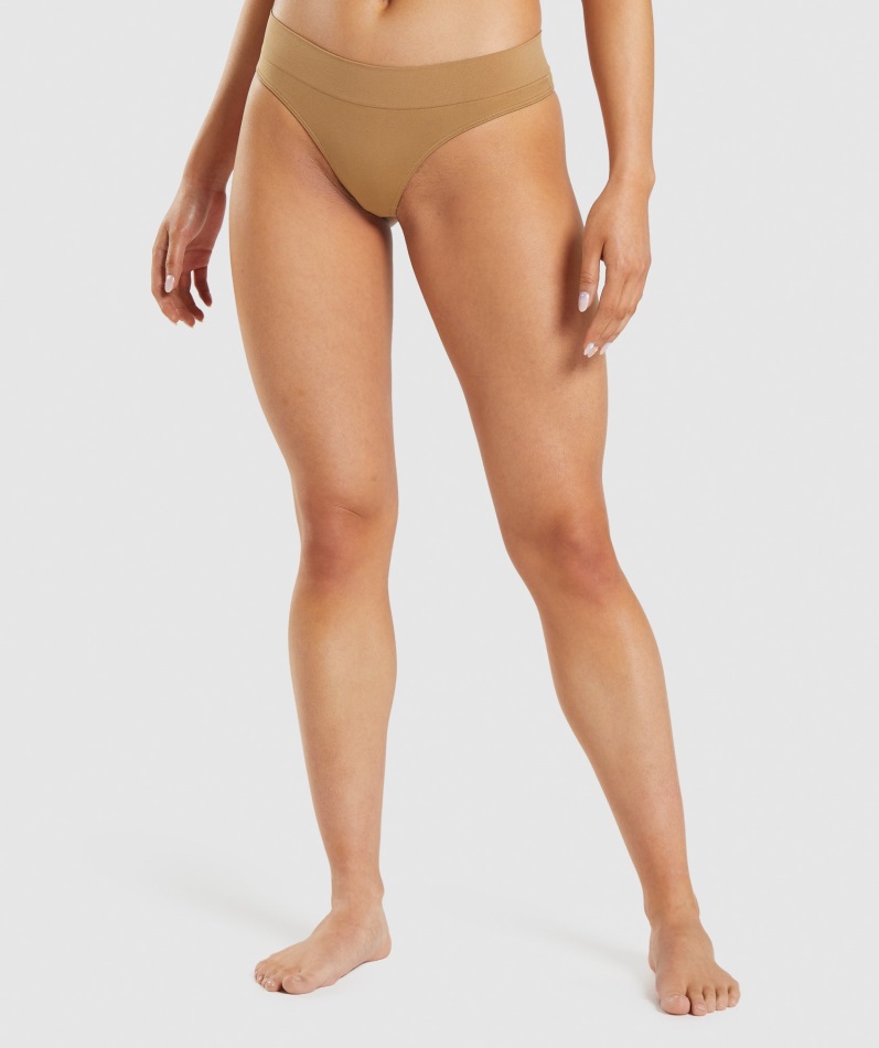 Gymshark ゴールデン ライトブラウン シームレス ソング