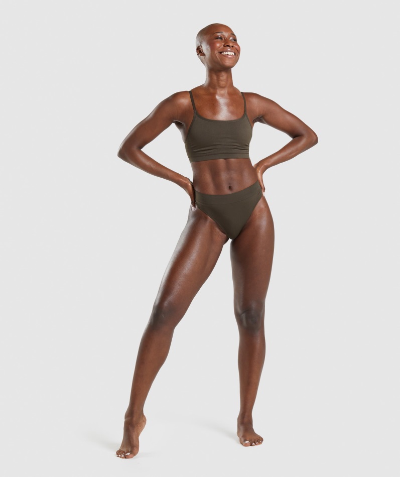 シームレス スクープネック ブラレット エスプレッソ ブラウン ジムシャーク