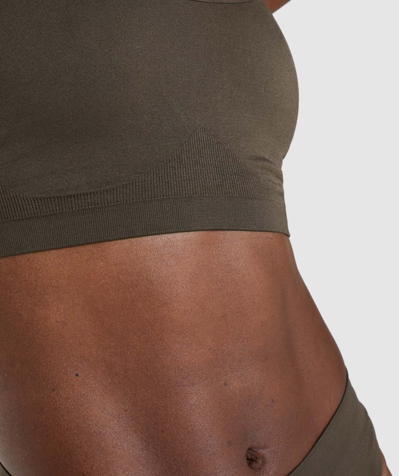 シームレス スクープネック ブラレット エスプレッソ ブラウン ジムシャーク